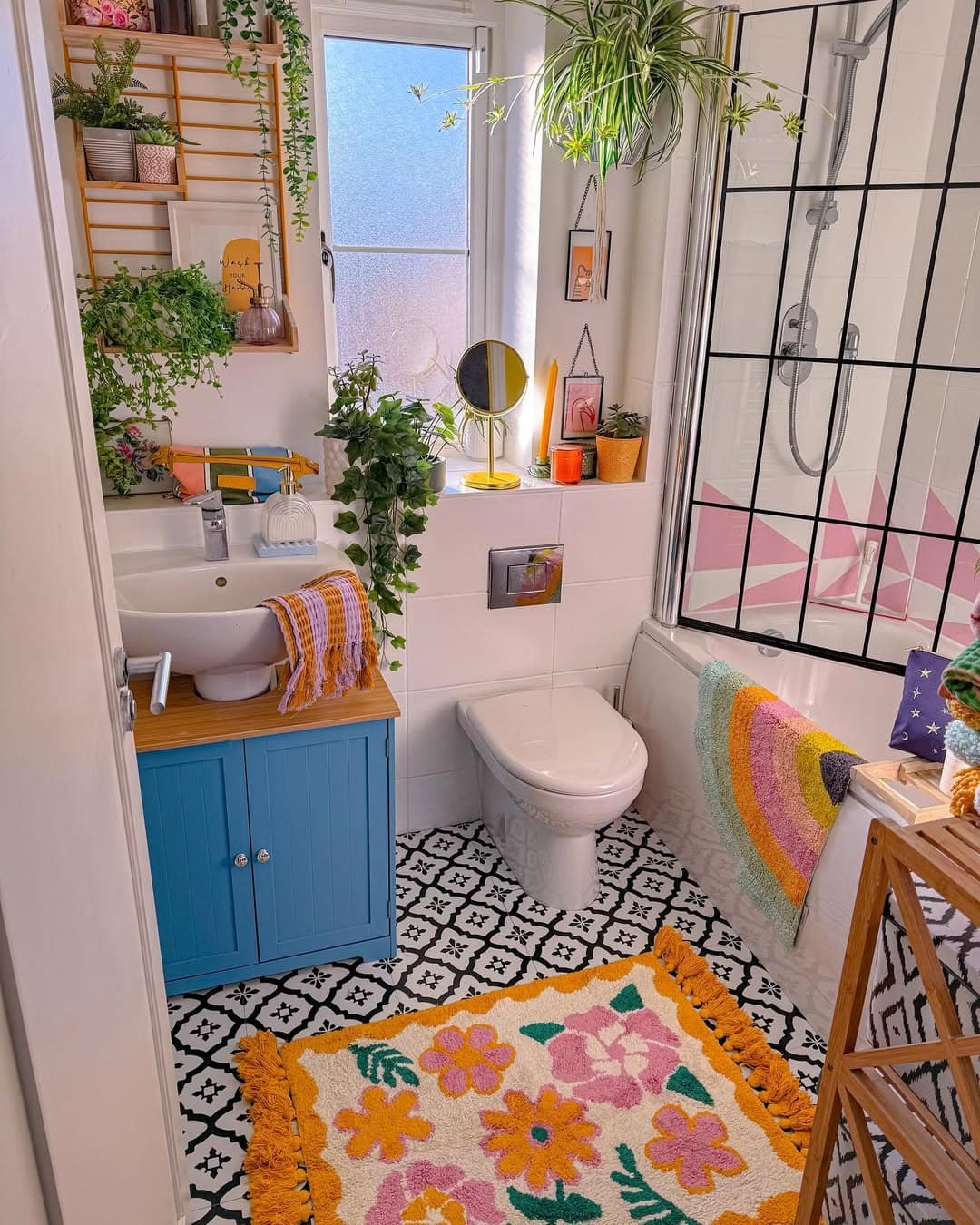 Bohemian Maximalist Bathroom Oasis