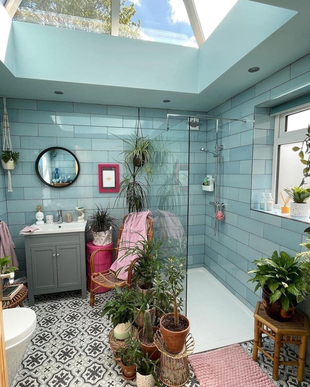 Jungle Oasis Skylight Bathroom