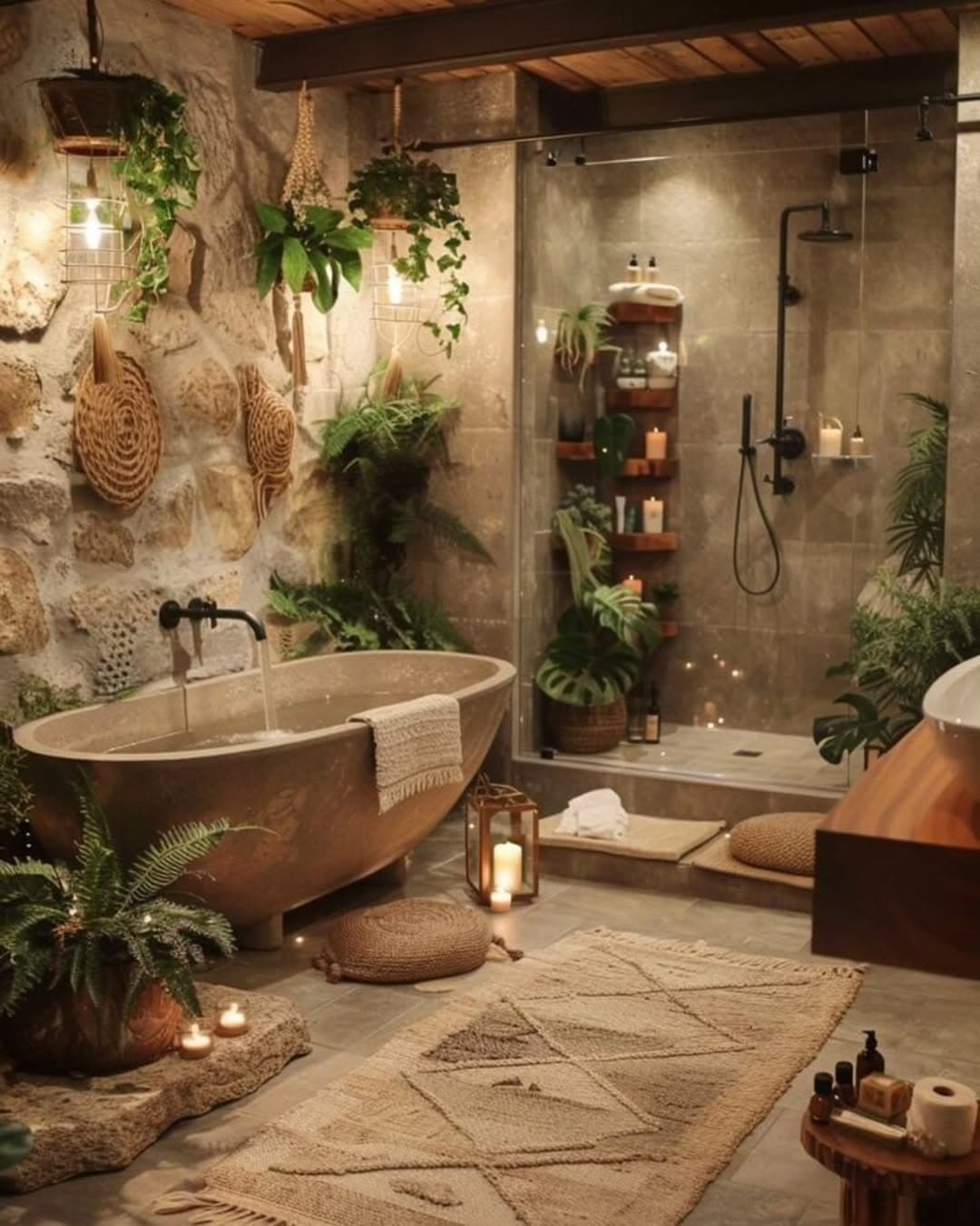 Jungle Oasis Stone Bathroom