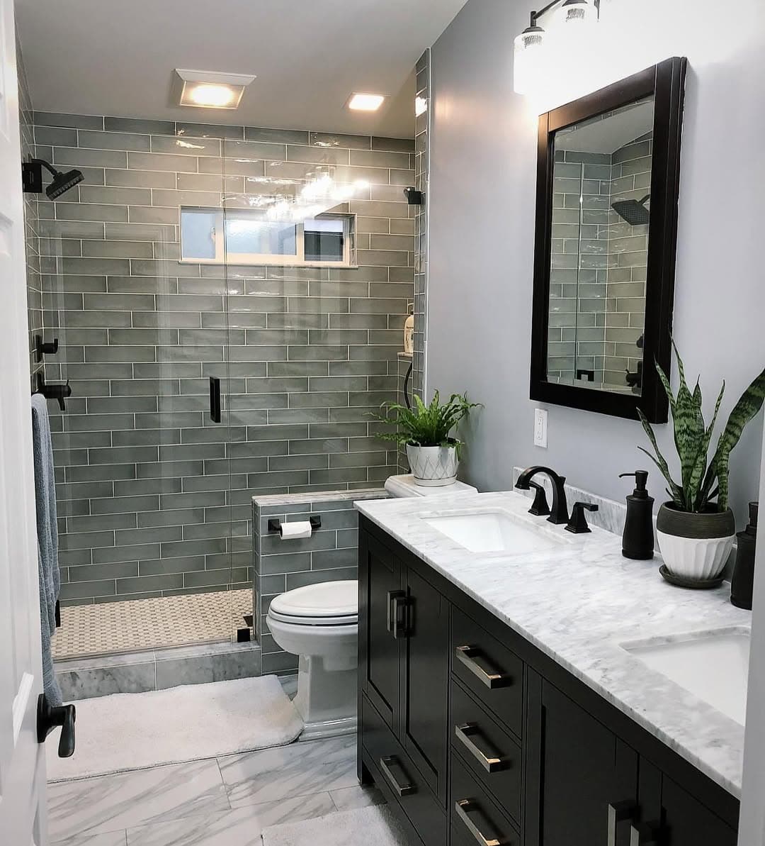 Modern Gray Subway Tile Bathroom