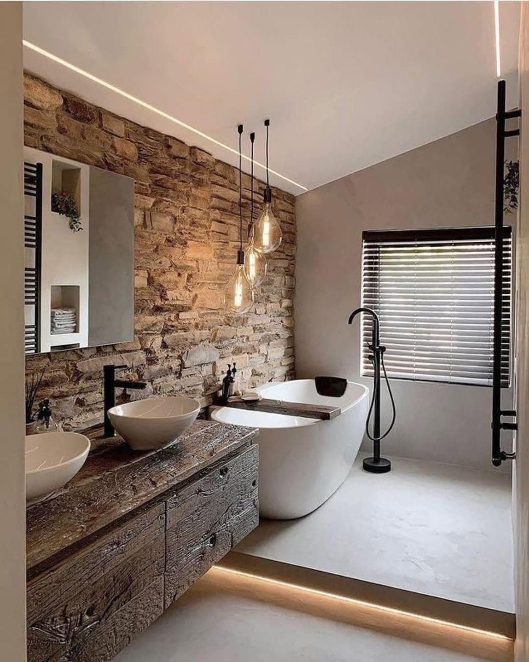 Rustic Modern Spa Bathroom Oasis