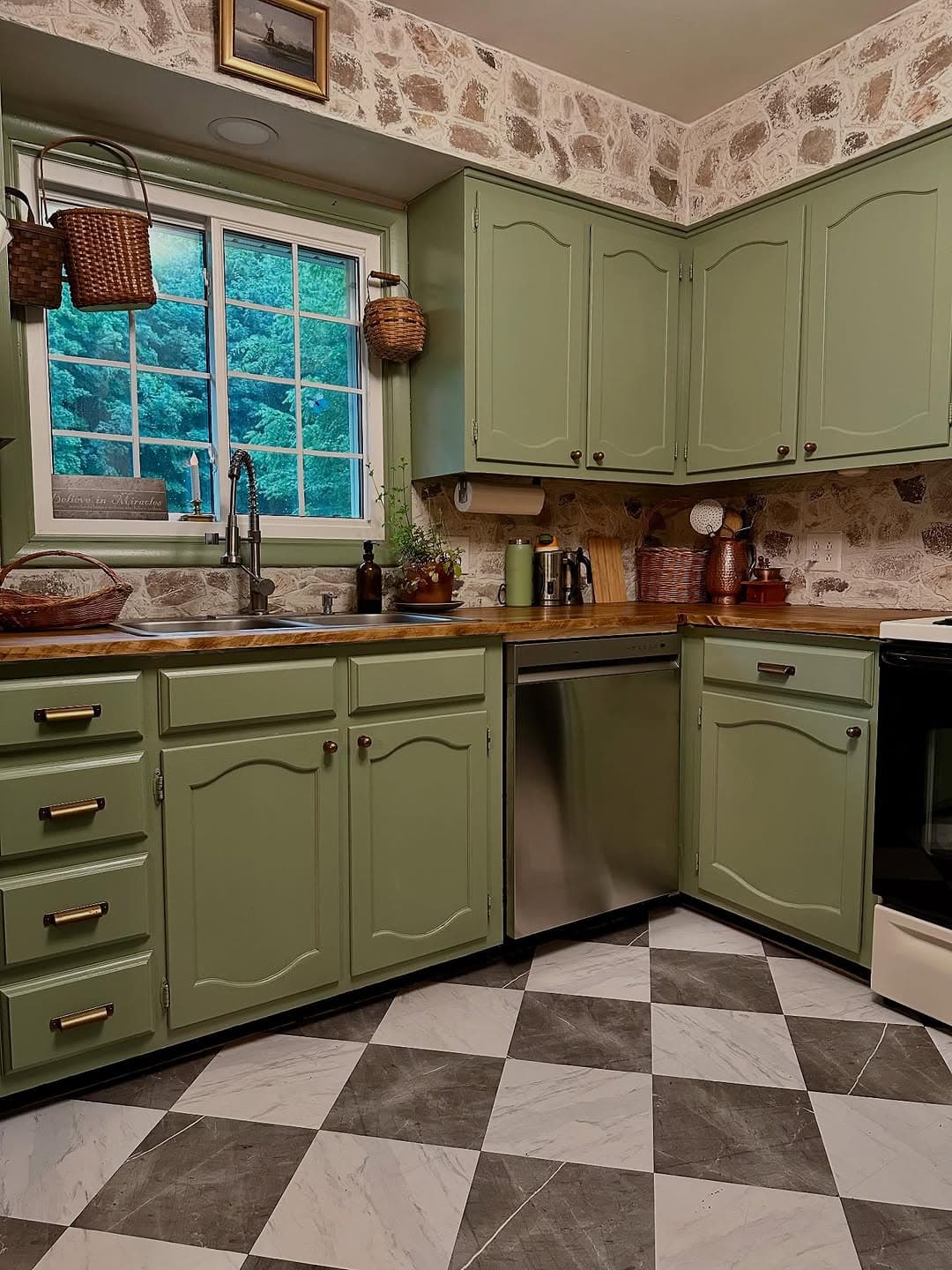 Sage Kitchen Checkerboard Charm