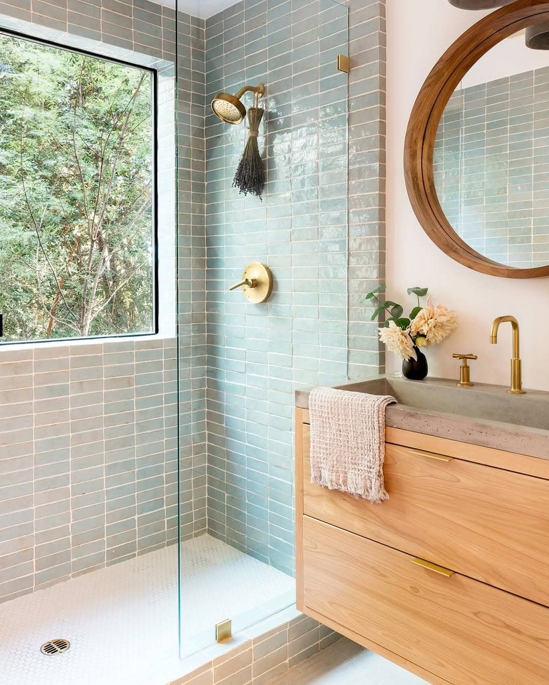 Spa Bathroom Coastal Green Shower